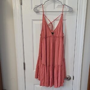 wild fable Rust Ruffle Tiered Slip Dress
